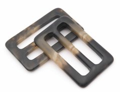 Plastische Band-Schnalle rechteckig - braun-beige Melange - Durchlass 5 cm