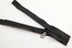Nedeliteľny kostený zips č. 8 motorkársky hrubý - čierny - dĺžka 18 cm
