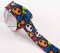 Rapeseed ribbon with Halloween motifs - black, orange, blue - width 2.5 cm