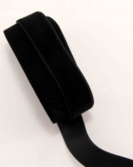 Zamatová stuha - čierna - šírka 1,6 cm
