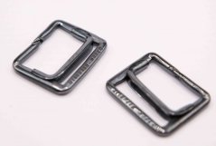Metal trouser shortener - deep silver - pulling hole width 1,6 cm