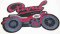 Nažehľovacia záplata - motorka Royal - červená - rozmer 10 cm x 7 cm