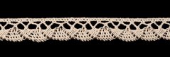Cotton lace trim - white and brown - width 1,8 cm