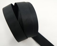 Rypsová stuha - černá - šířka 0,6 cm