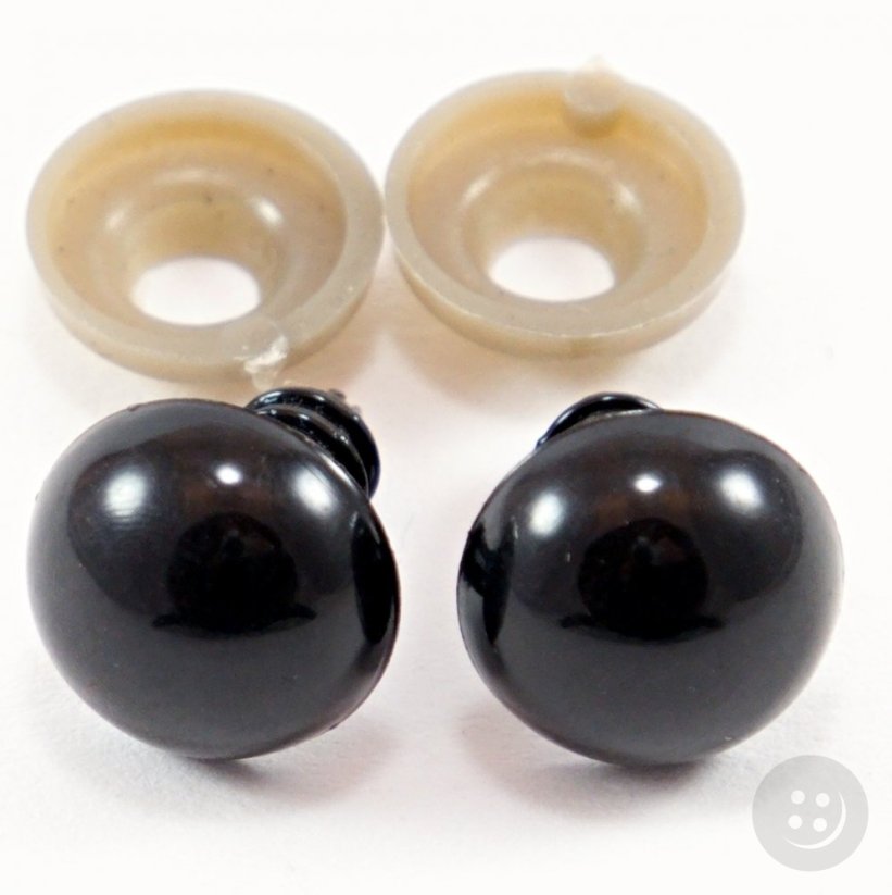 Safety eyes for making toys - black - diameter 1.2 cm