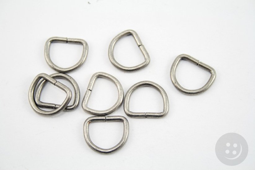 D-Ring - antique silver - pulling hole width 1,2 cm