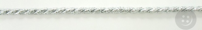 Točená šňůra - stříbrná - lesklá - průměr 4 mm ,  lurexová