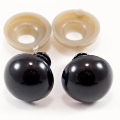 Bezpečnostné očká na výrobu hračiek - čierna - priemer 1,2 cm