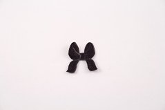 Našívacia mašlička - hnedá - rozmer 1,5 cm x 1,8 cm