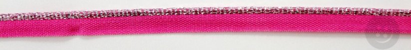 Cotton bias insertion piping - silver/pink - width 1 cm