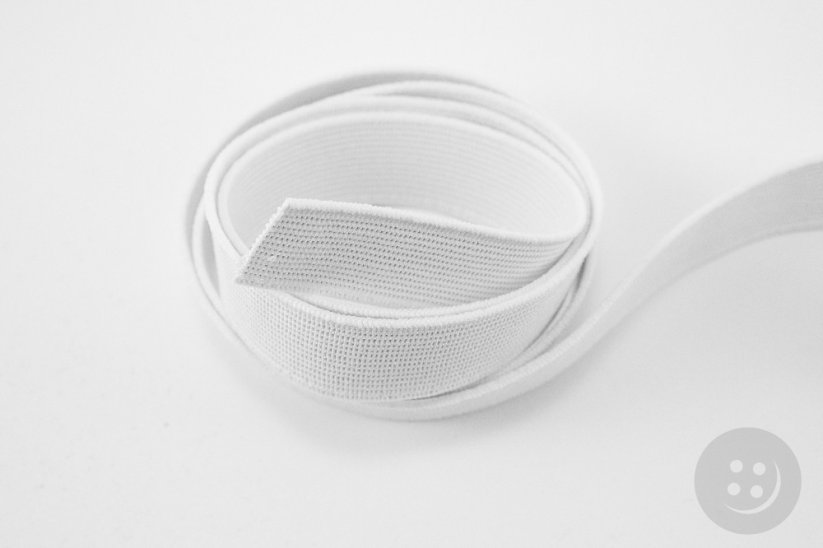 Flat elastics - firm - white - width 2 cm