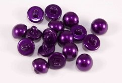 Knoflík perlička se spodním přišitím - fialová - průměr 1,1 cm
