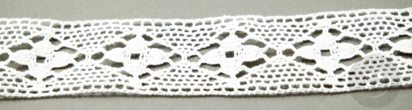 Bavlnená paličkovaná čipka | vsadka - biela - šírka - 3,3 cm