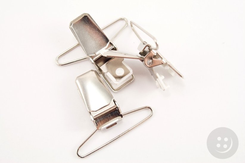 Suspender clip - silver - pulling hole width 4 cm