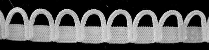 Decorative elastic braid - white - width 1 cm