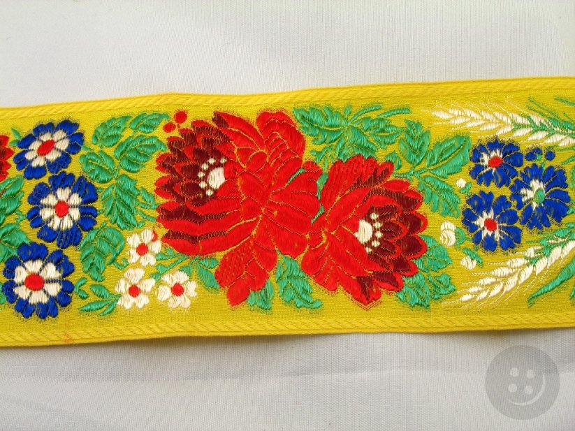 Festive ribbon - yellow - width 7,0 cm