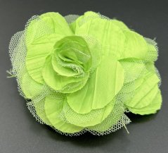 Floral brooch with tulle - pea green