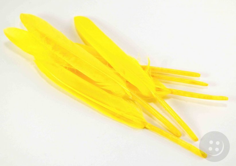 Goose feather - yellow - length 11 cm - 17 cm