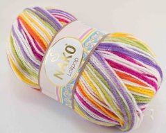 Příze Lolipop -  bílo růžovo fialovo žluto zelená 80432
