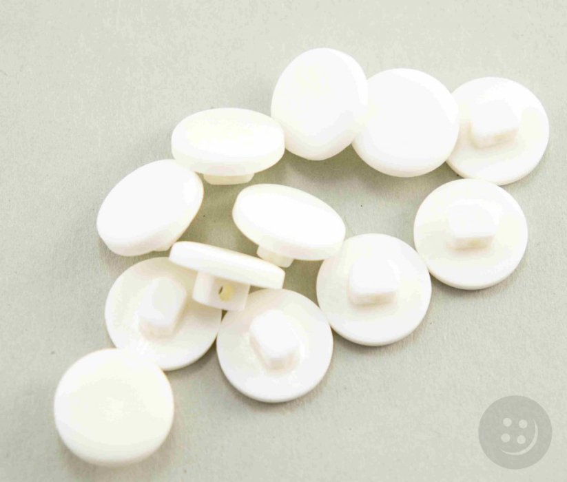 Shank button - matt white - diameter 1.2 cm