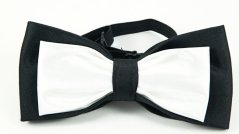 Men's bow tie - folded, black and white