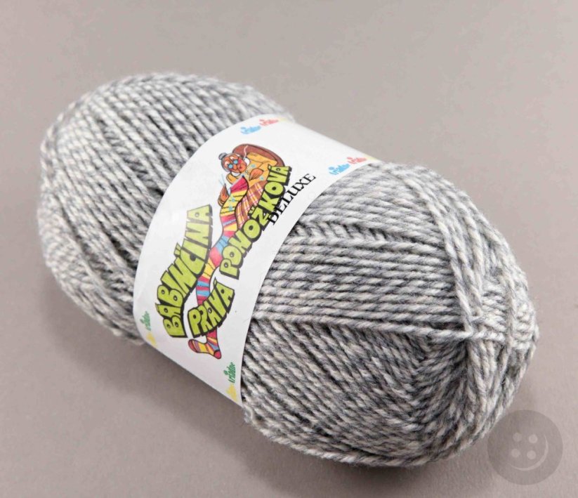 Yarn granny's genuine sock de luxe - cream gray highlights - 82262