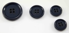Hole button - with matte center - dark blue - diameter 2.03 cm