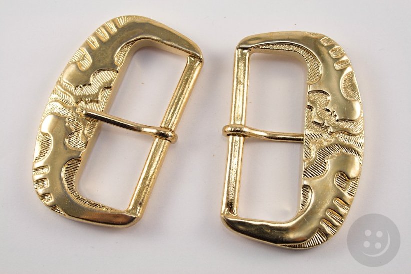 Belt buckle - gold - pulling hole width 5,5 cm - dimensions 6,5 cm x 4,5 cm