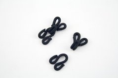 Small hook - eye - wrapped in thread - black