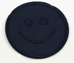 Aufbügelpflaster - smiley face - 6 cm - dunkelblau