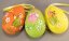 Easter eggs with bunnies and bow - orange, green, yellow