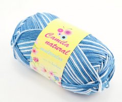 Yarn Camila natural multicolor - blue - color number 9079