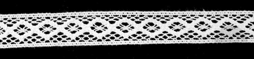 Bavlnená paličkovaná čipka - biela - šírka 3 cm