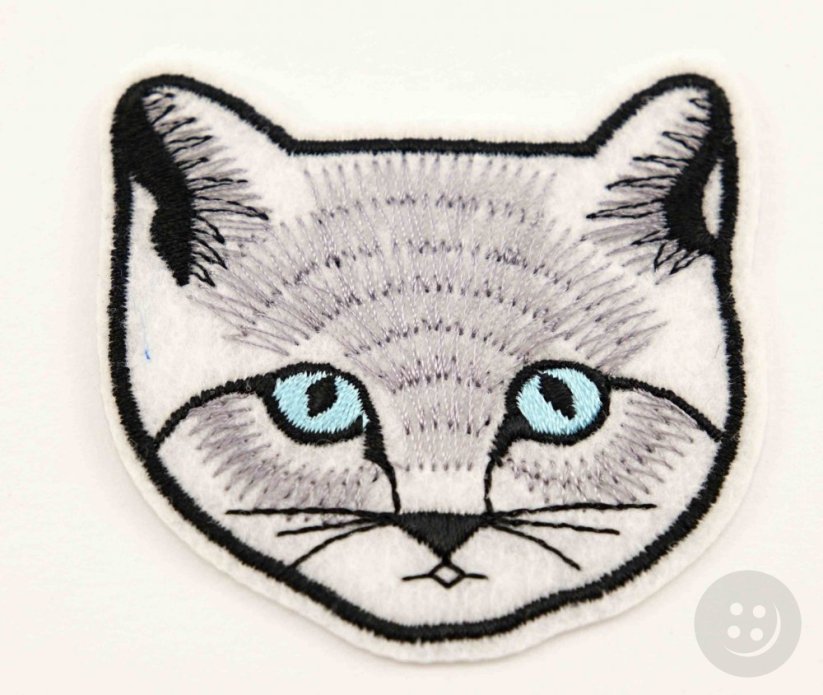 Nažehľovacia záplata - mačka šedá - rozmer 5 cm x 5 cm