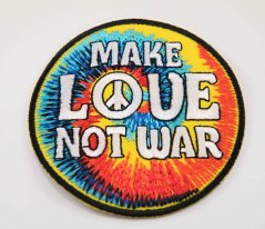 Nažehlovací záplata - MAKE LOVE NOT WAR - 7,5 cm