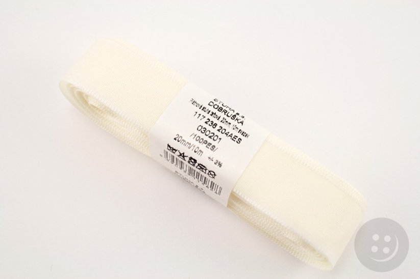 Cream taffeta ribbon No. 201