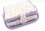 Textile box for sewing supplies - small purple flowers - dimensions 25 x 15 x 9 cm