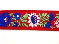 Krojová stuha - červená - šírka 3,6 cm