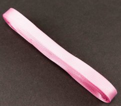 Luxusná saténová rypsová stuha - šírka 1 cm - svetlo ružová