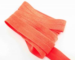 Fold over elastic trim - orange - 2 cm