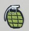 Iron-on patch - green hand grenade - more color variants - dimensions 6,5 cm x 3,5 cm