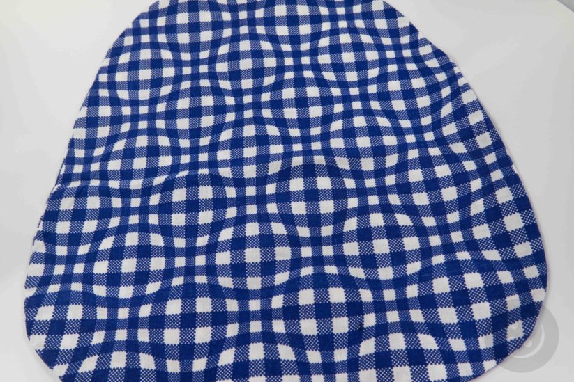 White and blue cube cotton cushion