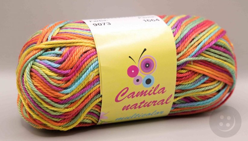 Yarn Camila natural multicolor - orange blue purple - color number 9073