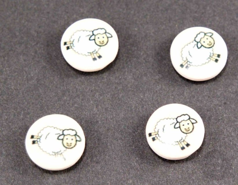 Dětský knoflík - ovečka - více barev - průměr 1,4 cm - Barevná varianta: smetanová