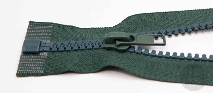 Dělitelný kostěný zip - více barev - délka 100 cm - Délka: 100 cm, Barva kostěných zipů: nejsvětlejší modrá bez ozdoby