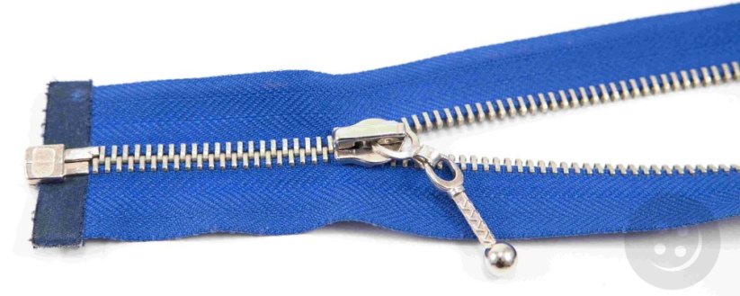 Dělitelný kovový stříbrný zip č.3 více barev - délka (30 - 85 cm) - Délka: 75 cm, Barvy dělitelný kovový stříbrný zip č.3: fialová