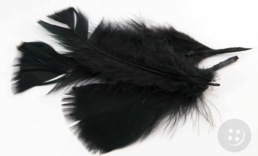 Turkey feather - black - length 11 cm - 17 cm