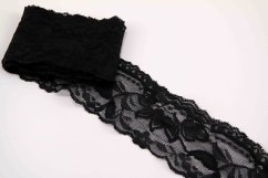 Elastická krajka - černá - šířka 5 cm
