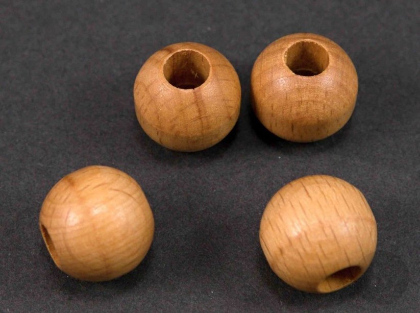 Holzperle - dunkles Holz - Durchmesser 1,8 cm