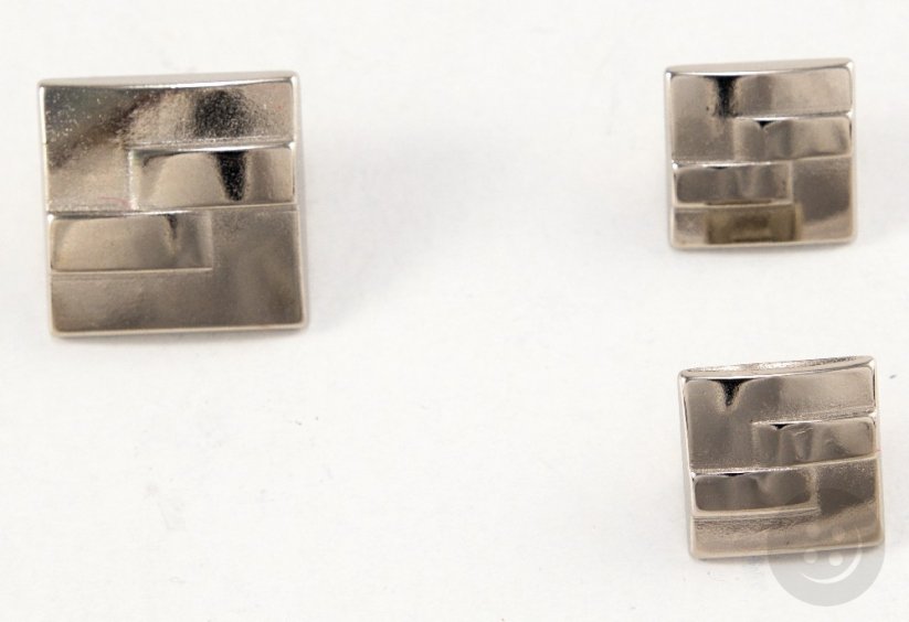 Metal button - silver - dimensions 1.3 cm x 1.3 cm